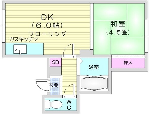 中島公園駅 徒歩7分 1階の物件間取画像